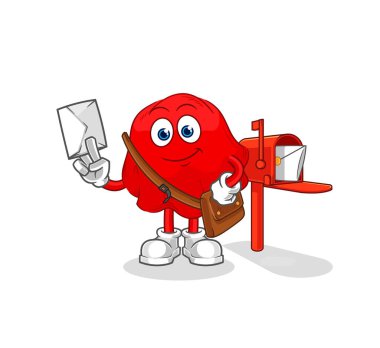 the red cloth postman vector. cartoon characte