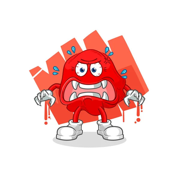 Red Cloth Monster Vector Cartoon Characte — Stok Vektör