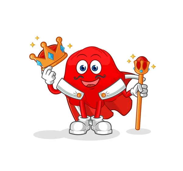 Red Cloth King Vector Cartoon Characte — Image vectorielle