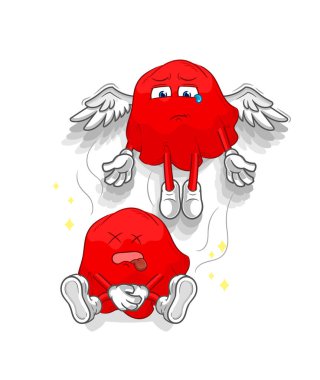 the red cloth spirit leaves the body mascot. cartoon vecto