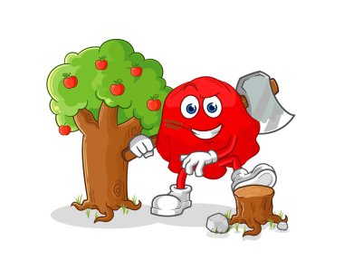 the red cloth Carpenter illustration. character vecto