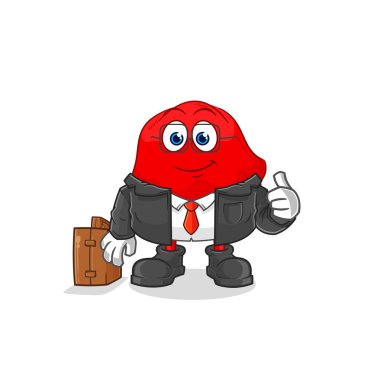 the red cloth office worker mascot. cartoon vecto