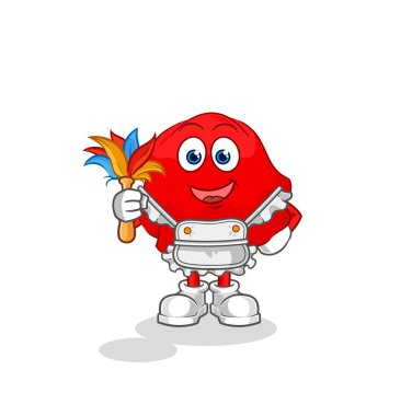 the red cloth maid mascot. cartoon vecto