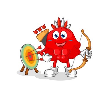 the red cloth native american tribe. cartoon mascot vecto