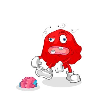 the red cloth zombie character.mascot vecto