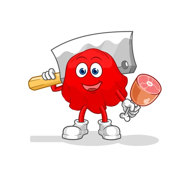 Red Cloth Butcher Illustration Character Vecto — Stockový vektor
