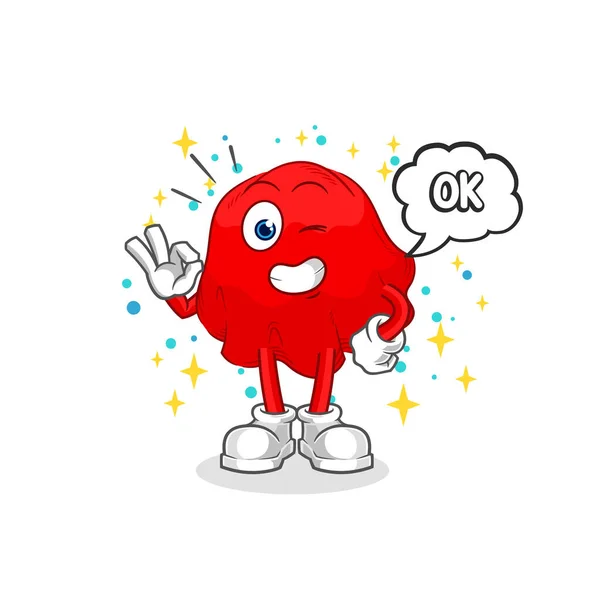 Red Cloth Agree Mascot Cartoon Vecto — Wektor stockowy