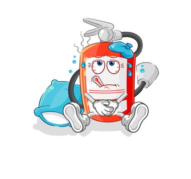 the extinguisher sick vector. cartoon characte