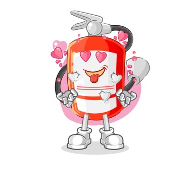 the extinguisher fallin love vector. cartoon characte