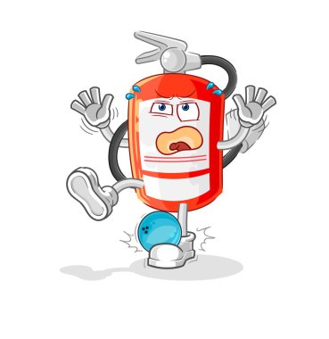 the extinguisher hiten by bowling cartoon. cartoon mascot vecto