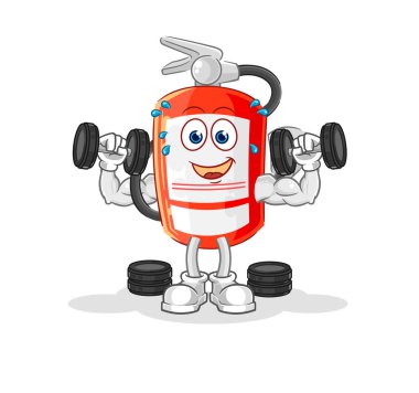the extinguisher weight training illustration. character vecto