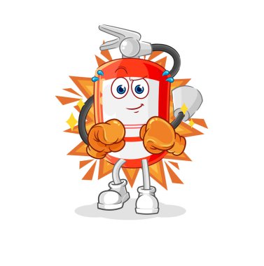 the extinguisher boxer character. cartoon mascot vecto