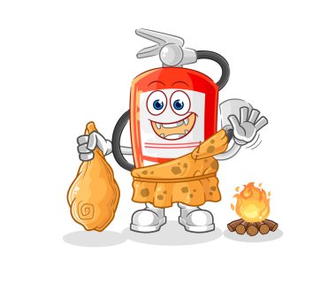 the extinguisher ancient cartoon. cartoon mascot vecto