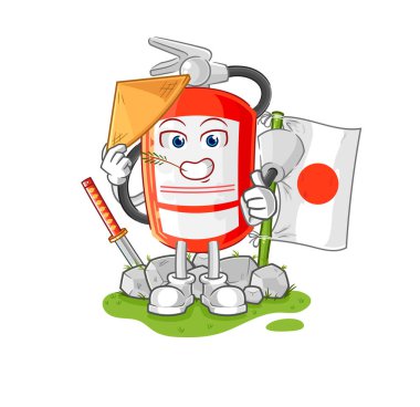 the extinguisher japanese vector. cartoon characte