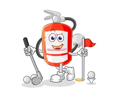 the extinguisher playing golf vector. cartoon characte