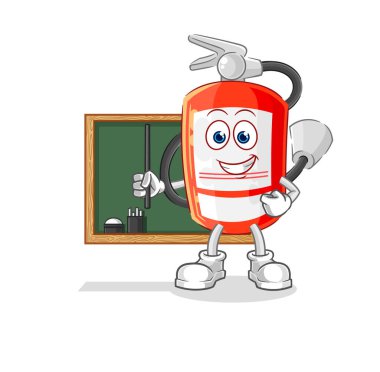 the extinguisher teacher vector. cartoon characte