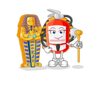 the extinguisher ancient egypt cartoon. cartoon mascot vecto
