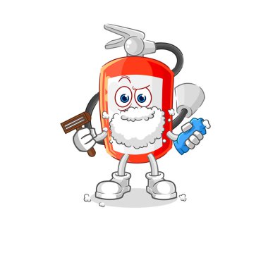 the extinguisher shave facial hair vector. cartoon characte