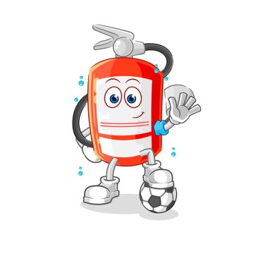 the extinguisher playing soccer illustration. character vecto