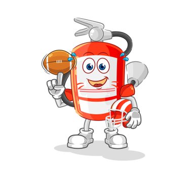 the extinguisher playing rugby character. cartoon mascot vecto