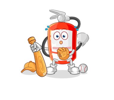 the extinguisher baseball Catcher cartoon. cartoon mascot vecto