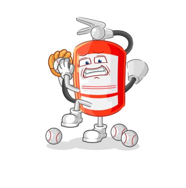 the extinguisher baseball pitcher cartoon. cartoon mascot vecto