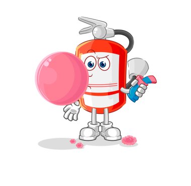 the extinguisher chewing gum vector. cartoon characte