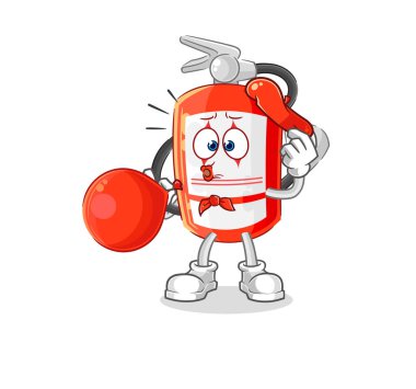 the extinguisher pantomime blowing balloon. cartoon mascot vecto