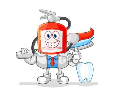 the extinguisher dentist illustration. character vecto