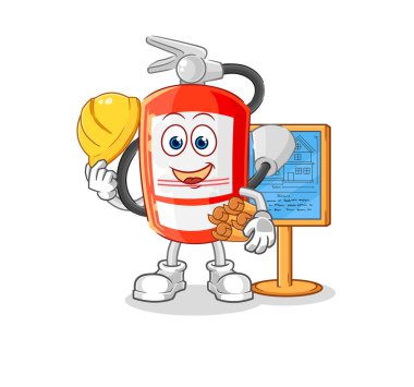 the extinguisher Architect illustration. character vecto