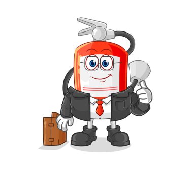 the extinguisher office worker mascot. cartoon vecto