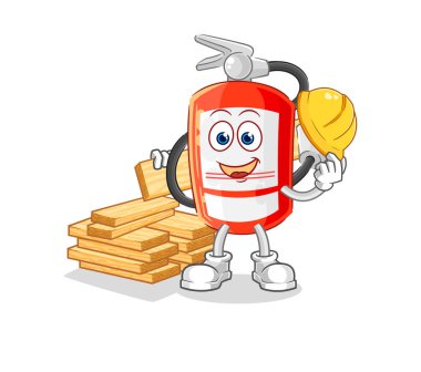 the extinguisher builder vector. cartoon characte