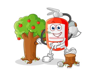 the extinguisher Carpenter illustration. character vecto