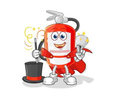 the extinguisher magician illustration. character vecto