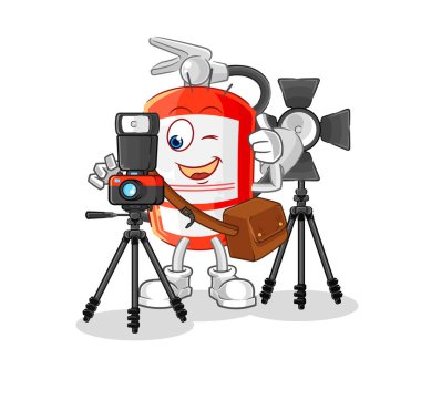the extinguisher photographer character. cartoon mascot vecto