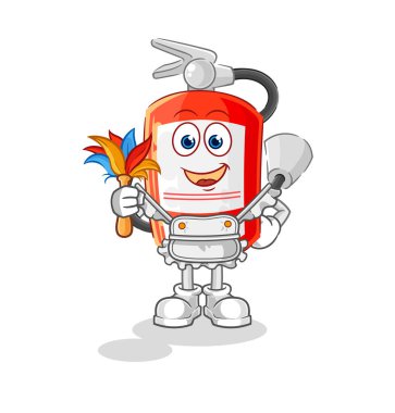 the extinguisher maid mascot. cartoon vecto