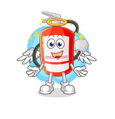 the extinguisher angel with wings vector. cartoon characte