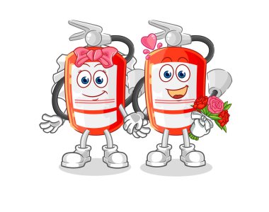 the extinguisher wedding cartoon. cartoon mascot vecto