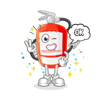 the extinguisher agree mascot. cartoon vecto