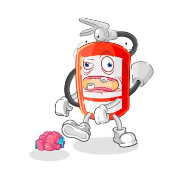 the extinguisher zombie character.mascot vecto