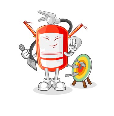 the extinguisher ninja cartoon. character vecto