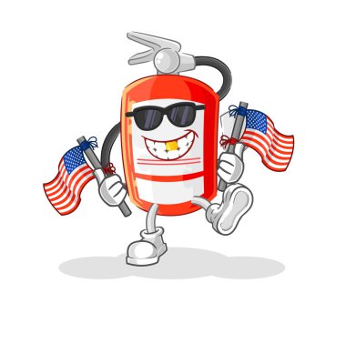 the extinguisher american youth cartoon mascot vecto