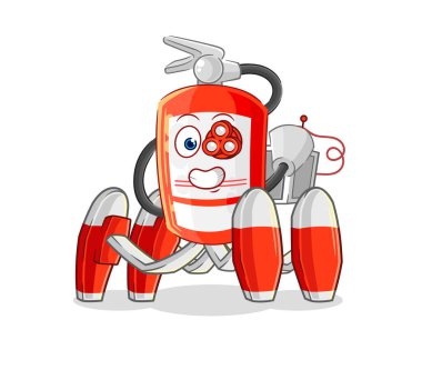 the extinguisher future robot vector. cartoon characte