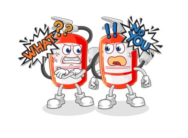 the extinguisher arguing each other cartoon vecto