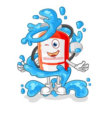 the extinguisher fresh with water mascot. cartoon vecto