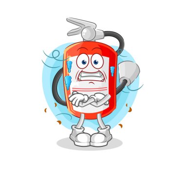the extinguisher cold illustration. character vecto