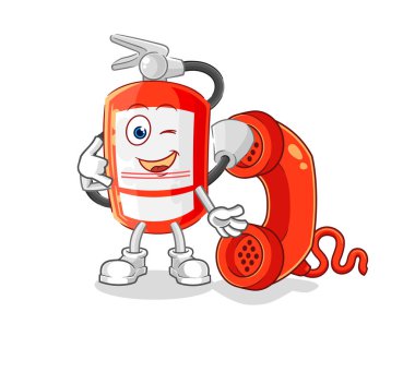the extinguisher call mascot. cartoon vecto