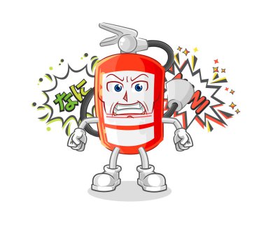 the extinguisher anime angry vector. cartoon characte