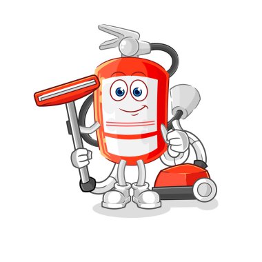 the extinguisher clean with a vacuum . character vecto