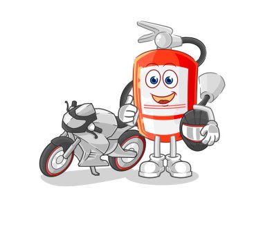 the extinguisher racer character. cartoon mascot vecto